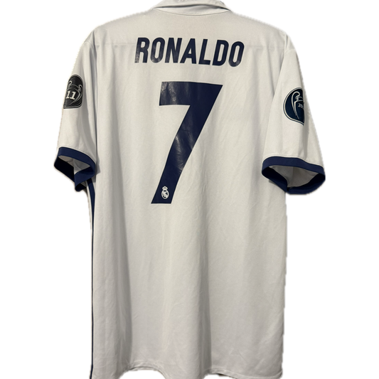 Cristiano Ronaldo 2016/2017 Real Madrid Home Domowa Koszulka Piłkarska Kit Jersey Champions League