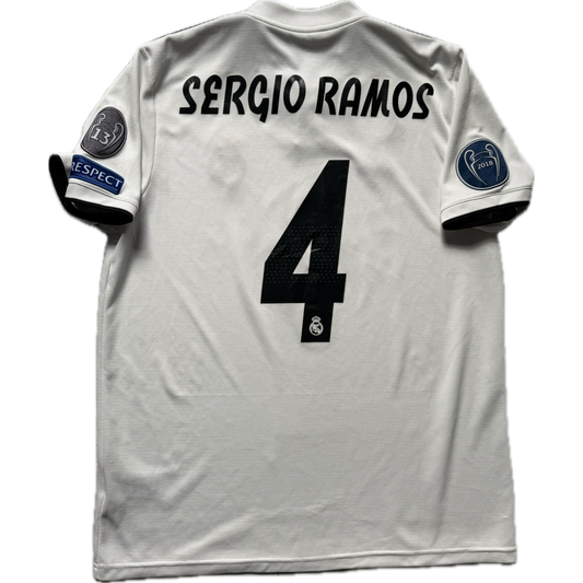 Sergio Ramos 2018/2019 Real Madrid Home Domowa Koszulka Piłkarska Kit Jersey Champions League
