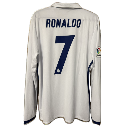 Cristiano Ronaldo 2016/2017 Real Madrid Longsleeve Home Domowa Koszulka Piłkarska Kit Jersey Długi rękaw